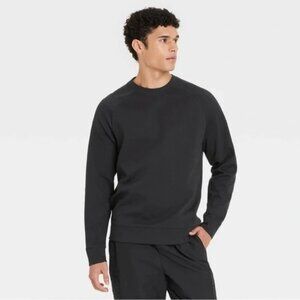 NWT All in Motion Black Men's Ponte Crewneck Sweatshirt Pullover - Size M